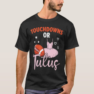 Touchdowns Or Tutus Baby Announcement Gender Revea T-Shirt