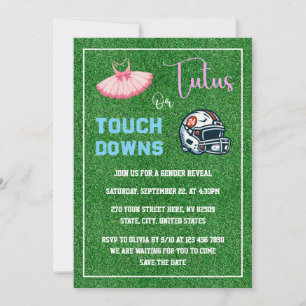Touchdowns or Tutus Gender Reveal Invitation