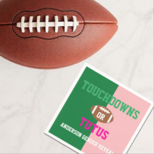 Touchdowns or Tutus Gender Reveal Napkin