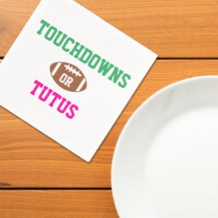 Touchdowns or Tutus Gender Reveal Napkin