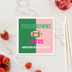 Touchdowns or Tutus Gender Reveal Napkin