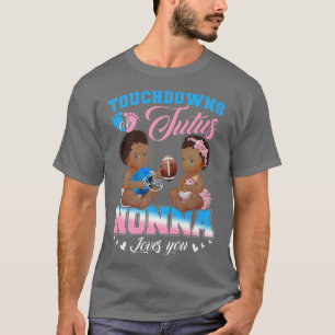 Touchdowns or Tutus Nonna Loves You Gender Reveal T-Shirt