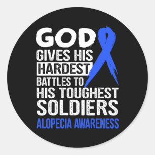 Touchest Soldiers Alopecia Awareness T  Classic Round Sticker