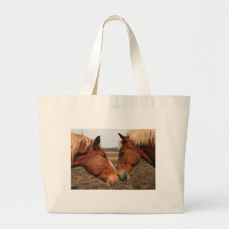 Touching noses large tote bag
