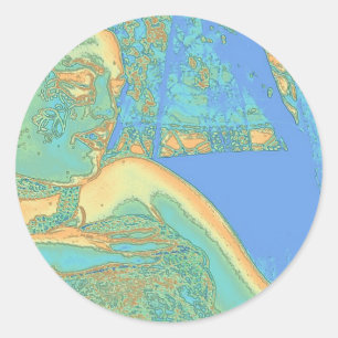 Touching Oshun Classic Round Sticker