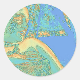 Touching Oshun Classic Round Sticker