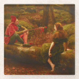 Touchstone and Audrey (by John Collier) Glass Coaster