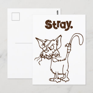 Tough Alley Cat Cartoon – Funny Tomcat Attitude Postcard