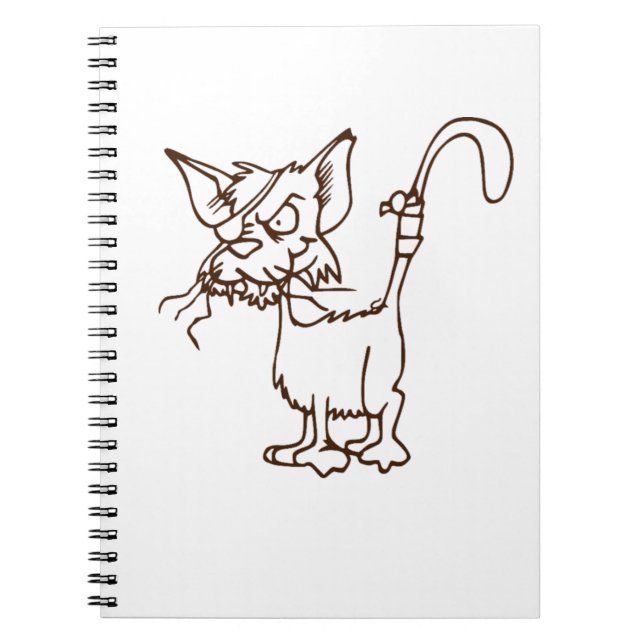 Tough Alley Cat Cartoon – Funny Tomcat Attitude Spiral Notebook (Front)