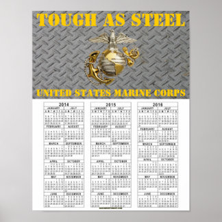 TOUGH AS STEEL USMC POSTER