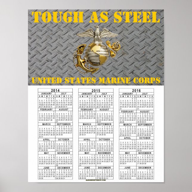 TOUGH AS STEEL USMC POSTER (Front)