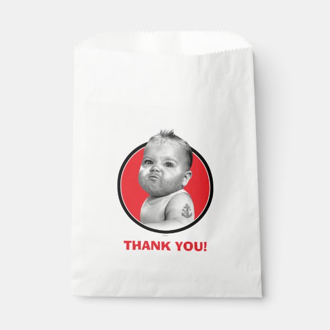 Tough Beared Baby Boy Favour Bags (Front)