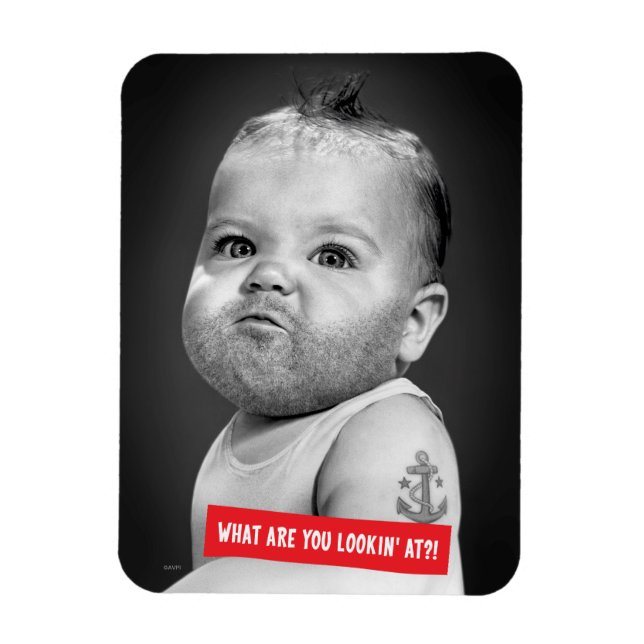 Tough Beared Baby Boy Magnet (Vertical)