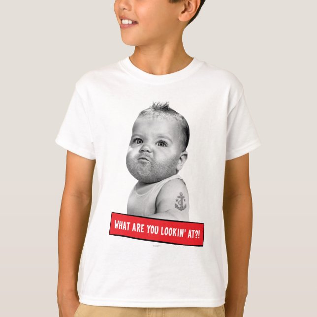 Tough Beared Baby Boy T-Shirt (Front)