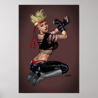 Tough Blonde Punk Girl - Ready To Fight by Al Rio