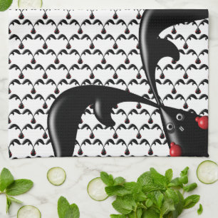 TOUGH BUNNY Cute Boxer Rabbit Tea Towel