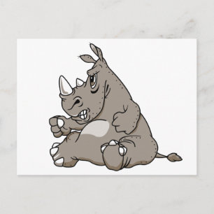 Tough Cartoon Rhino Postcard