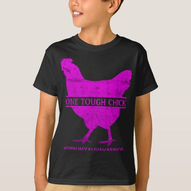 Tough Chick Fibromyalgia Warrior - Awareness  T-Shirt (Front)