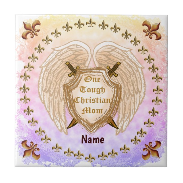 Tough Christian Mum  Tile (Front)