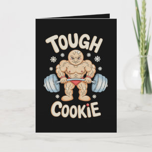 Tough Cookie Gym Workout Gingerbread Christmas Holiday Card