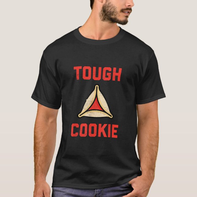 Tough Cookie Hamantashen Happy Purim Costume Party T-Shirt (Front)