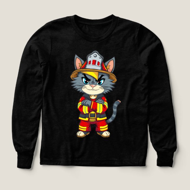 Tough Firefighter Cat – 90s Cartoon Style  (Design Front)