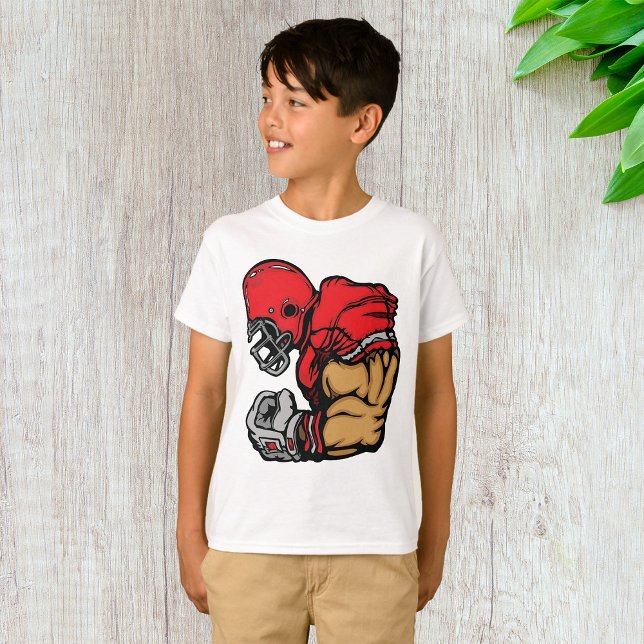 Tough Football Warrior Mascot Red Helmet Muscle  T-Shirt (Creator Uploaded)