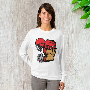Tough Football Warrior Mascot Red Helmet Muscle  T-Shirt