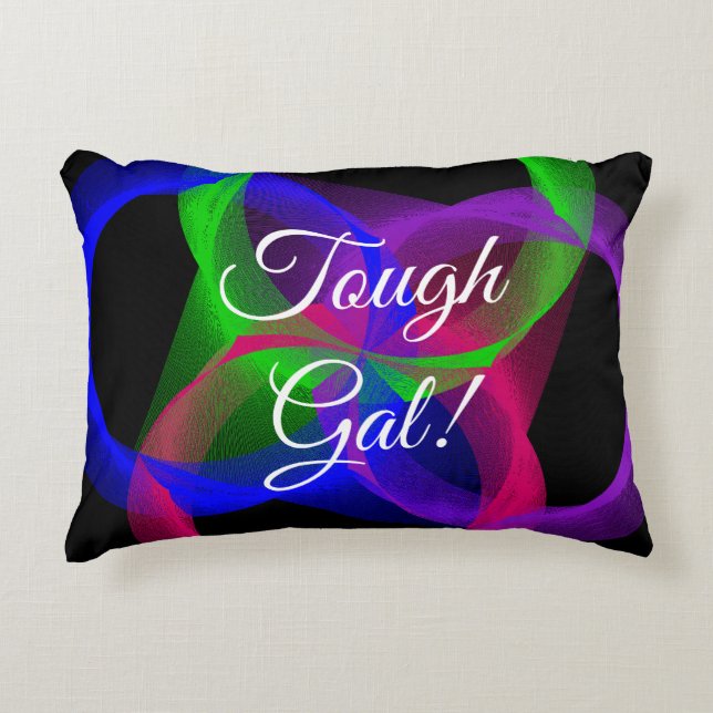 Tough Gal Geometric Accent Pillow (Front)