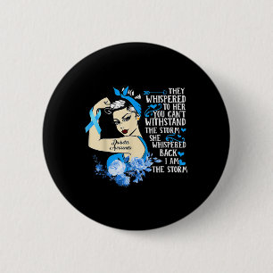 Tough Girl Ribbon I Am The Storm Diabetes Awarenes 6 Cm Round Badge