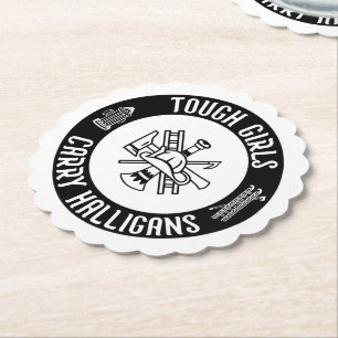 Tough Girls Carry Halligans Funny Firefighter Cool Paper Coaster