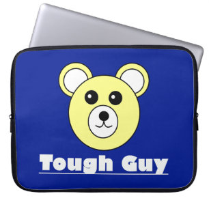 Tough Guy Cute Bear Face Laptop Sleeve
