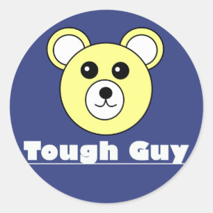 Tough Guy Cute Bear Face Sticker