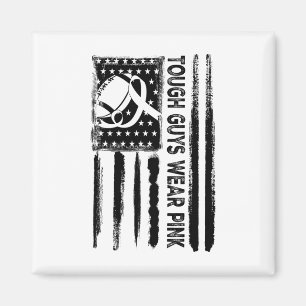 Tough Guys Wear Pink Breast Cancer Footll American Magnet