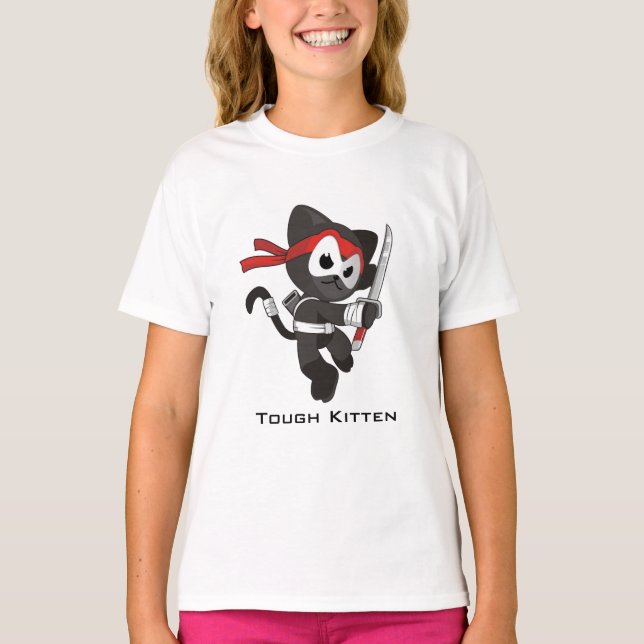 Tough Kitten Ninja Kitty T-Shirt (Front)