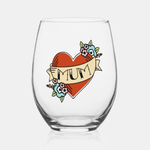 Tough Mum Stemless Wine Glass