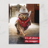 Tough Western Sheriff Owl with Attitude & Swagger