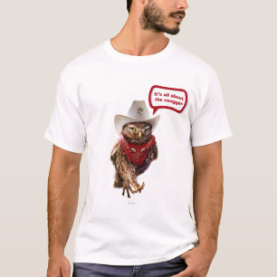 Tough Western Sheriff Owl with Attitude & Swagger T-Shirt