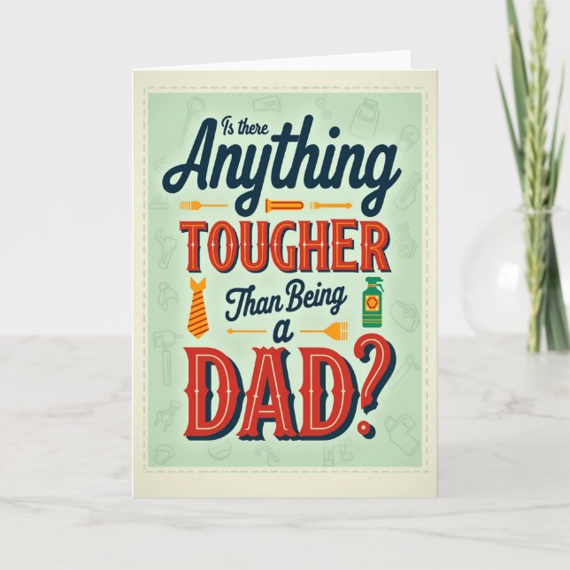 Tougher Dad Retro Art Card (Front)
