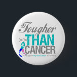 Tougher Than Cancer - Thyroid Cancer 6 Cm Round Badge<br><div class="desc">Show that you're TOUGHER than CANCER with our powerful slogan to promote your fight and raise awareness for thyroid Cancer.</div>