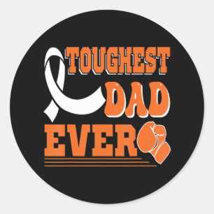 Toughest Dad Ever Leukaemia Cancer Awareness Classic Round Sticker