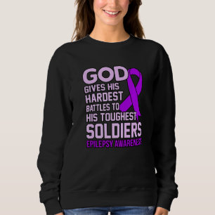 Toughest Soldiers Epilepsy Awareness Purple Ribbon Sweatshirt