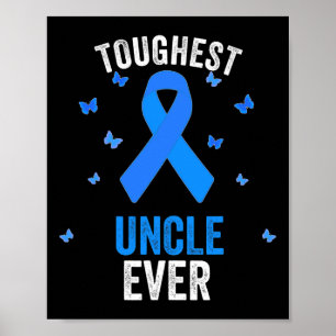 Toughest Uncle Ever Vintage Pancreatic World Cance Poster