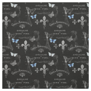 Toujours Paris Butterflies Collage Fabric