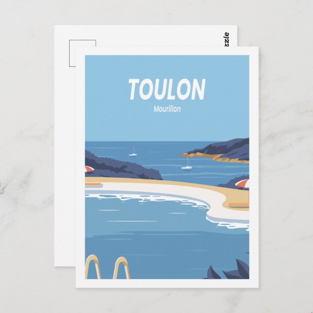 Toulon Mourillon Famous Travel Place Illustration Postcard (Front/Back)