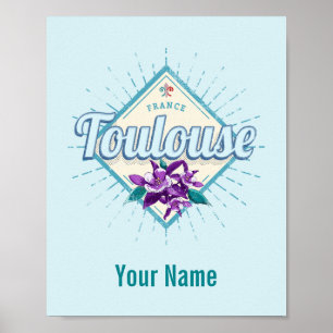 Toulouse City France Retro Violets Vintage Souveni Poster