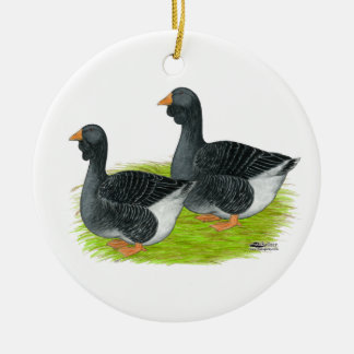 Toulouse Dewlap Geese Ceramic Tree Decoration