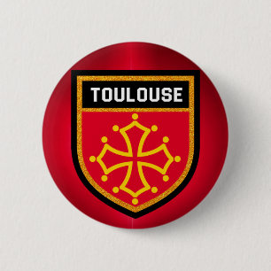Toulouse Flag 6 Cm Round Badge