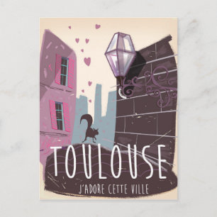 Toulouse France cartoon travel poster Postcard