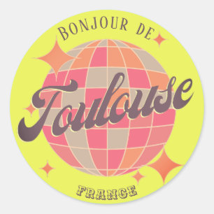 Toulouse France city colourful decor element  Classic Round Sticker
